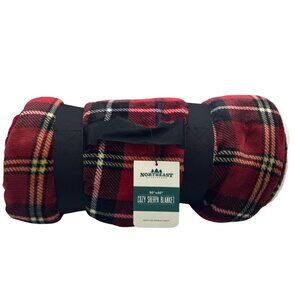 Northeast Outfitters 50 X 60 Cozy Sherpa Blanket Red Multicolor Plaid